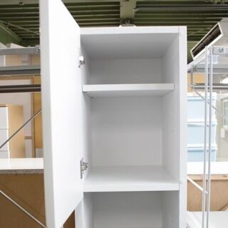 ニトリ ランドリーストッカー 隙間収納 ハイタイプ スリム サニタリー ホワイト 薄型 幅30 NITORI 収納家具 中古家具 店頭引取歓迎 R3983)