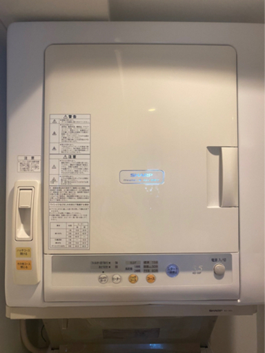 【中古品】10,000円 シャープ【SHARP】5.5kg 衣類乾燥機 KD-55F-W