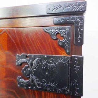 民芸家具 岩谷堂 タンス 洋服箪笥 ワードローブ 観音開き 漆塗り 天然木　/SL2