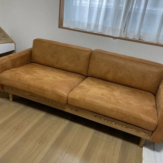 ダブルデイ　レザーテックス　ソファ　3人