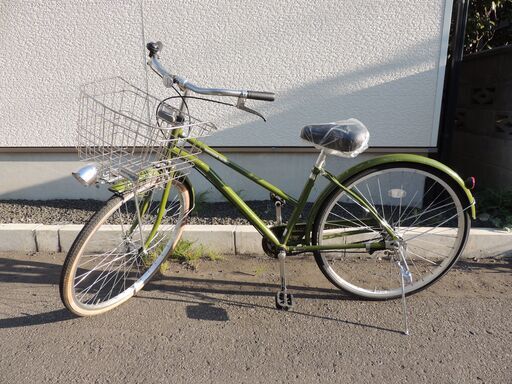 中古自転車　26インチ　シティーサイクル　グリーン　整備済み