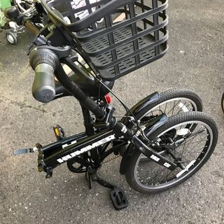 HUMMER ハマー　20インチ　折りたたみ自転車　6段変速　簡単折畳　カゴ付き