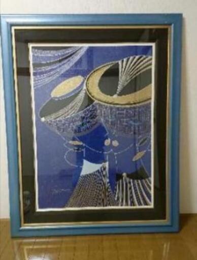 絵画　マーティロ　憂うつなふたり　シリアルナンバー入り　額