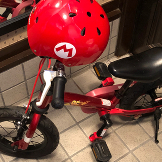 自転車　幼児　子供　　赤　ヘルメット有　USED