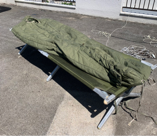ミリタリーコット/スリーピングバッグ セット