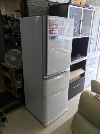 三菱ノンフロン冷蔵庫 家電 白 自動製氷