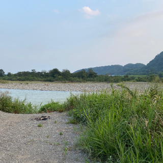 野営地でソロキャンプ