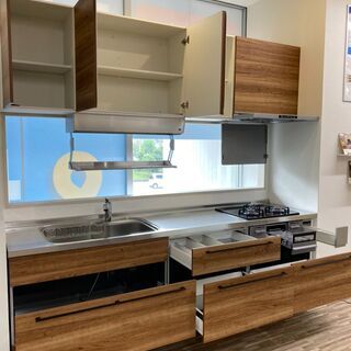 【1点限り】展示品システムキッチン（未使用品）クリナップ製/ノーリツ製コンロ付