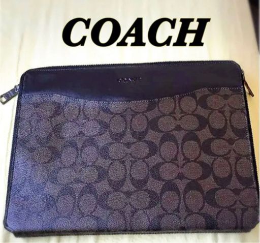 【値下げ中】コーチ クラッチバック coach メンズ レディース 黒 正規品