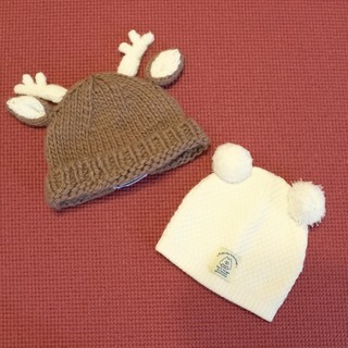 赤ちゃん用ニット帽２つセット