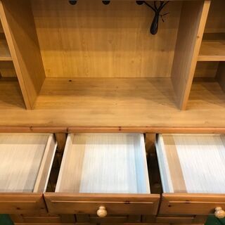 愛品館八千代店】カントリー調 3枚扉キッチンボード ②【愛八KT】