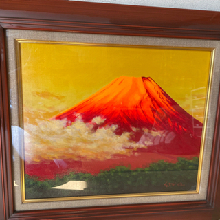 【ネット決済・配送可】赤富士　絵画