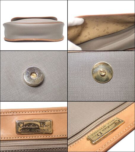 AA585 クリスチャンディオール レザー オールド ショルダーバッグ