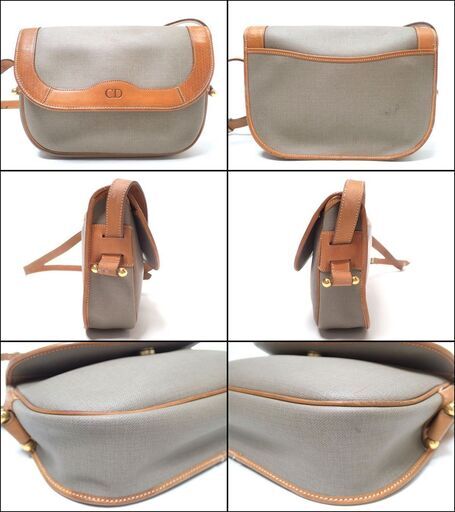 AA585 クリスチャンディオール レザー オールド ショルダーバッグ