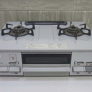 sa0725　ノーリツ　ガステーブル　NG60SVL　プロパンガス(LPガス)　NORITZ　ガスコンロ　グレー　グリル未使用　2口　左強火　ガスレンジ　Siセンサー　ピッタリフィット　据置　片面焼き