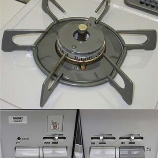 sa0725　ノーリツ　ガステーブル　NG60SVL　プロパンガス(LPガス)　NORITZ　ガスコンロ　グレー　グリル未使用　2口　左強火　ガスレンジ　Siセンサー　ピッタリフィット　据置　片面焼き