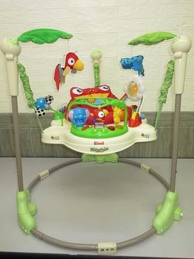 sa0728　フィッシャープライス　ジャンパルー　K7198　レインフォレスト 　Fisher Price　ベビージム　カエル　メリー　室内玩具　遊具 　赤ちゃん　視覚/聴覚/触覚を刺激　運動能力の発達をサポート