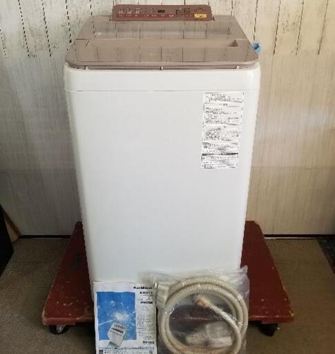 【美品】Panasonic 全自動洗濯機 7キロ　エコナビ 泡洗浄 NA-FA70H3 未使用風呂ホース付き　2016年製