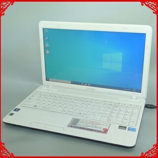 ホワイト ノートパソコン 中古美品 15型ワイド 東芝 dynabook B351/23D 第2世代 Core i3 4GB 500GB DVDマルチ 無線 Windows10 Office