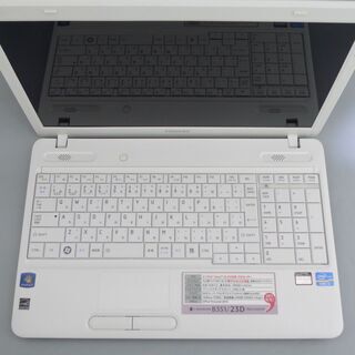 ホワイト ノートパソコン 中古美品 15型ワイド 東芝 dynabook B351/23D