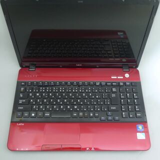 レッド ノートパソコン 中古良品 15.6型 ワイド液晶 NEC PC-LS150FS6R 