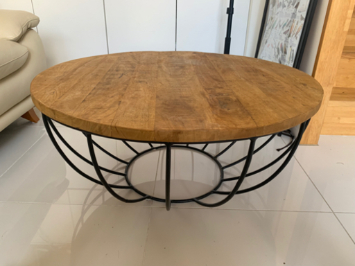 【テーブル・家具】マンゴーウッドのインダストリアル系コーヒーテーブル