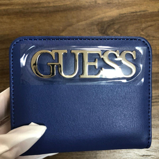 【ネット決済・配送可】GUESS 財布　レディース　ブルー　二つ折り