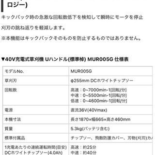 ⭐️マキタ　MUR005 Uハンドル　本体のみ⭐️