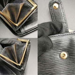 値下げ中】ルイヴィトン エピ 二つ折り財布 がま口財布 黒 正規品 本物