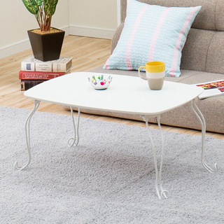 【ネット決済】ニトリ　猫足　折り畳み テーブル 白 ホワイト