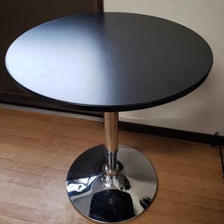 カフェ用ラウンドテーブル（高さ調節可能）中古品