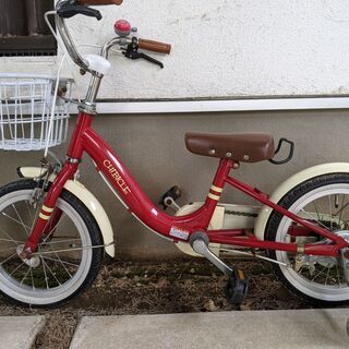 【値下げ】こども用　自転車　14インチ　赤×アイボリー　チビクル