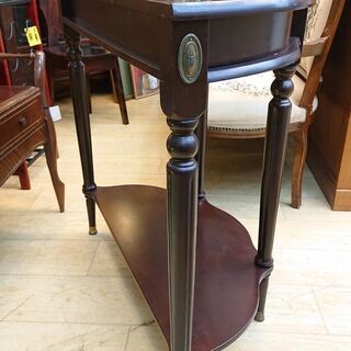 アンティーク家具 コンソールテーブル 引出付き 半円 4本脚  検）ロイズ アンティークス■幅79cm×奥行40cm×高さ76㎝■近隣配送無料 買取帝国 朝霞店 