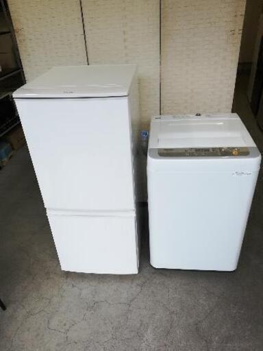 国産セット【送料・設置無料】⭐急ぎも対応可能⭐パナソニック洗濯機5kg＋シャープ冷蔵庫137L⭐JWG57