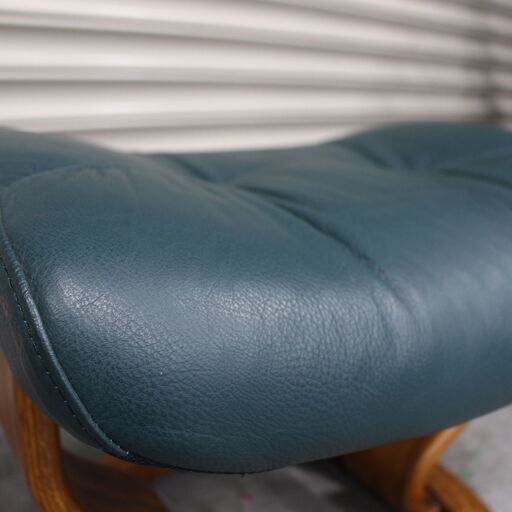 T672) EKORNES エコーネス 本革 ストレスレスチェア オットマン グリーン 椅子 家具