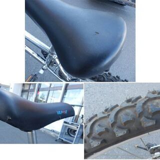 26インチ マウンテンバイク シルバー 6段変速 SPALDING 自転車 MTB