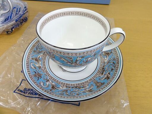 旧刻印 ウェッジウッド フロレンティーン ターコイズ ティーカップ