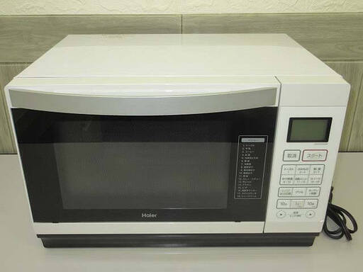 sa0733　ハイアール　オーブンレンジ　JM-FVH25A　ホワイト　家庭用　Haier　電子レンジ　白　取扱説明書付き　角皿付き　縦開き　フラット庫内　あたため　トースト　茹でる　グリル　オーブン