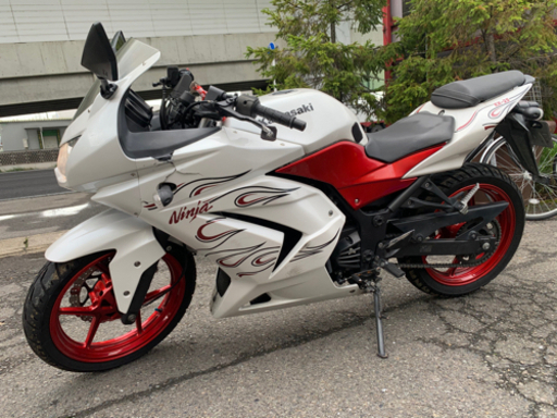カワサキ250cc. スポーツバイク　白赤