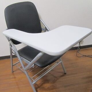 【ネット決済】セミナー・会議室用の折り畳み椅子（小テーブル付）