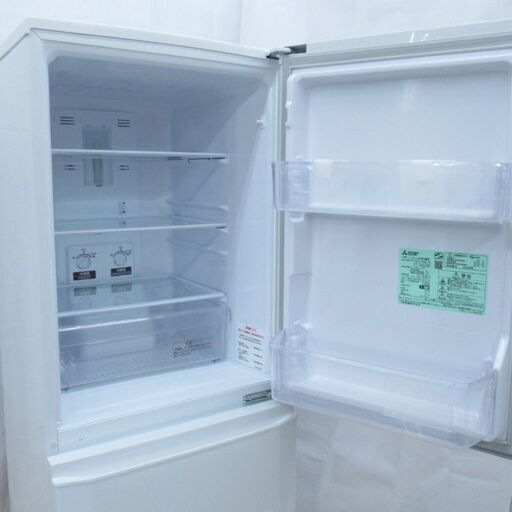 【店舗お渡し限定】MITSUBISHI (ミツビシ) ノンフロン冷蔵庫 146L 2ドア ホワイト 2020年製 洗浄・除菌済み　 MR-P15EE-KW1