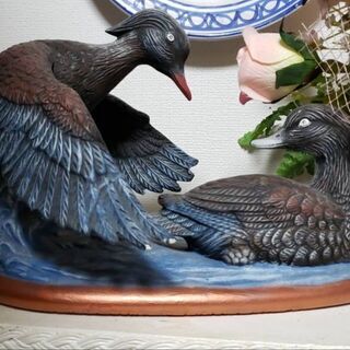 陶器の鳥の置物です‪✨🦜‬