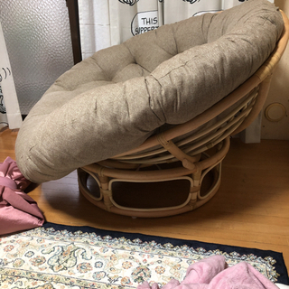 【ネット決済】パパサンチェア、1人用　ソファ　椅子　ラタン