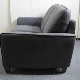 関家具 RELAX FORM COLUMBUS/コロンバス レザーテックス 2人掛け 幅1640 LT03 チャコールブラック  ソファ 中古家具 店頭引取歓迎 R4015)