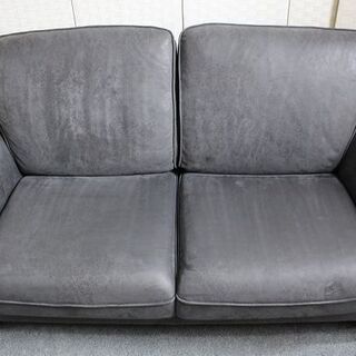 関家具 RELAX FORM COLUMBUS/コロンバス レザーテックス 2人掛け 幅1640 LT03 チャコールブラック  ソファ 中古家具 店頭引取歓迎 R4015)