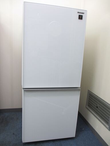 eラボ 2020年製 SHARP ノンフロン冷凍冷蔵庫 SJ-GD14F ホワイト プラズマクラスター 137L 菊
