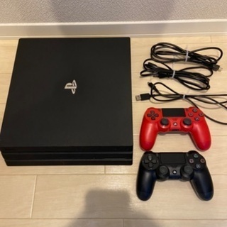 値下中ps4 pro 1TB FF7R箱付コントローラー2個セット