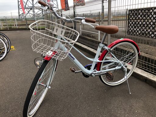 自転車 軽快 ホワイト/レッド　24インチサイズ