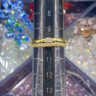 【中古品】K18 ダイヤモンドリング 10号 2.0g［163］