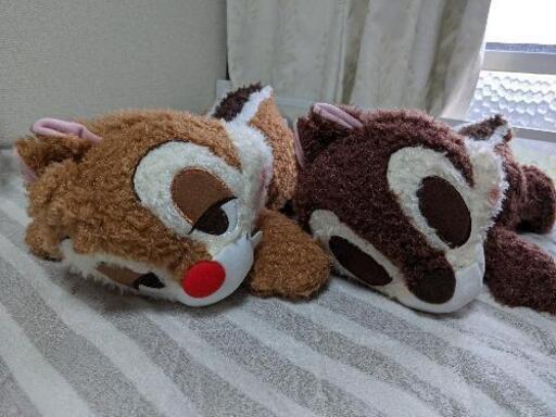 チップとデール　赤いほっぺ　メガジャンボおやすみぬいぐるみ